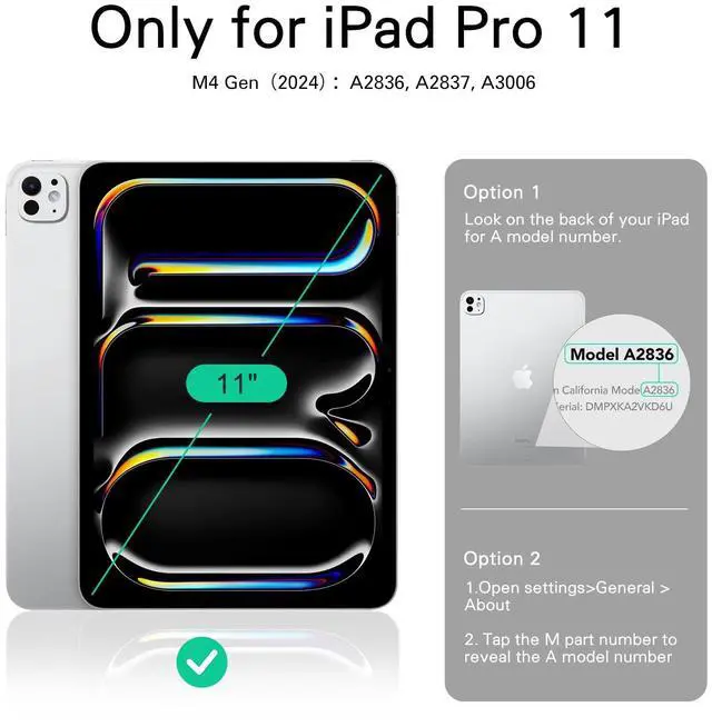 Alt view image 2 of 5 - CoBak Magnetic Case with Stand for iPad Pro 11 Inch (M4) 2024, Multiple Viewing Angles, Smart Auto Sleep/Wake Cover with Corner Protection with Apple Pencil Holder Strap, Matte Black