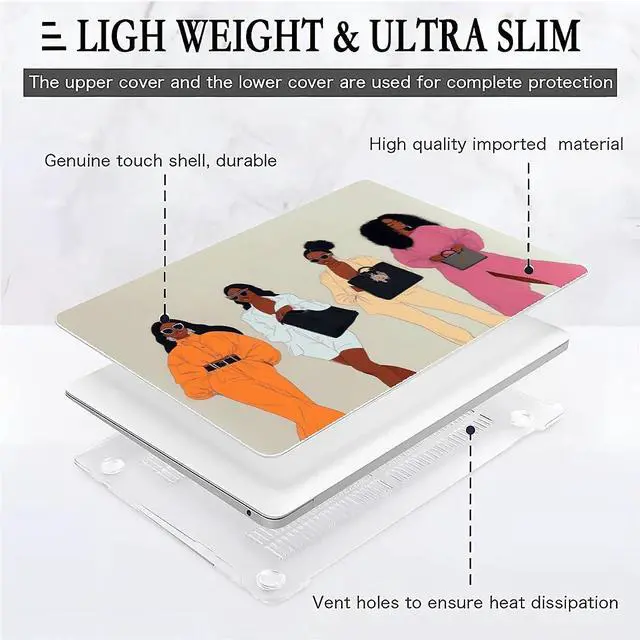 Alt view image 2 of 5 - COTAIL Compatible with MacBook Air 13.3 13.6 Inch Case 2022 2021 2020 2019 Plastic Hard Shell Case Cover,13.6 Air (A2681) M2 2022, Beautiful Women