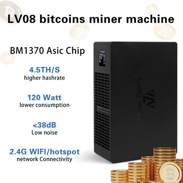 Alt view image 3 of 5 - Bitcoins Miner Lucky Miner Lotto Mining Device 4.2TH/S 2.4G WiFi SHA-256 Asic Chip BM1366 Portable LV08 Micro Silent Cryptocurrency Home Use BTC Miner Machine Solo Miner, Black