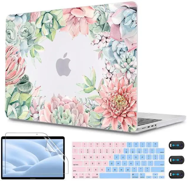 Main image of CISSOOK Succulents Plant Case for MacBook Pro 16 Inch 2021 2023 Release A2485 A2780 A2991, Plastic Hard Shell Case Frosted Cover with Keyboard Cover for New Mac Pro 16.2" M1 M2 M3, Succulents