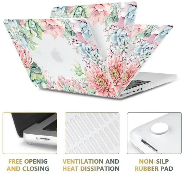 Alt view image 3 of 5 - CISSOOK Succulents Plant Case for MacBook Pro 16 Inch 2021 2023 Release A2485 A2780 A2991, Plastic Hard Shell Case Frosted Cover with Keyboard Cover for New Mac Pro 16.2" M1 M2 M3, Succulents