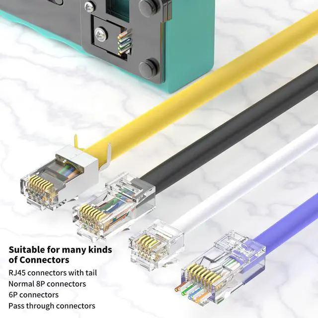Alt view image 2 of 5 - RJ45 Pass Through Crimp Tool, Ethernet Crimping Tool Kit All-in-one Crimper for Cat8 Cat7 Cat6 Cat5 8P RJ45 6P RJ11/12 Connectors