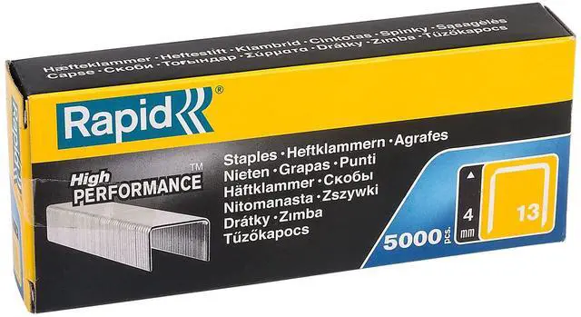 Main image of Rapid 13/4 Staples R13 and R23 and R19 4mm Shank Length [Pack of 5000]