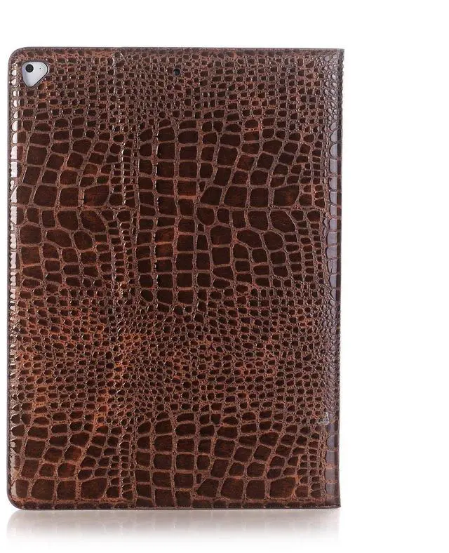 Alt view image 2 of 5 - iPad Pro 1st 2nd (12.9'') Case for Women, DMaos Crocodile Synthetic Leather Stand Folio Smart Cover, Auto Sleep/Wake, Document Card Holder - Brown