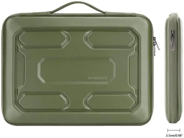 Alt view image 3 of 5 - DOMISO 15.6 inch Laptop Sleeve with Handle Shockproof Waterproof EVA Protective Case for 15.6" Yoga 720 IdeaPad 310 320 ThinkPad T570/Legion 5 Gen 6/HP Envy 15/15.6" Notebooks, Green