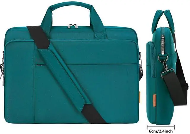 Alt view image 3 of 5 - DOMISO 14 inch Laptop Bag Messenger Bag for Men Laptop Tote Bag for Women Business Office Work Briefcases Computer bag, Turquoise