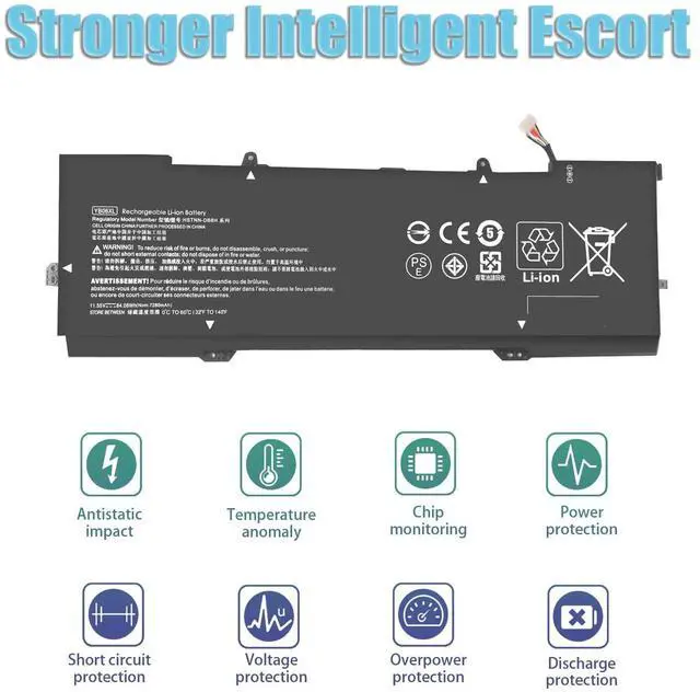 Alt view image 4 of 5 - 84.08Wh YB06XL Battery 928427-271 for HP Spectre x360 Convertible 15-CH 15T-CH000 15-CH0XX 15-CH003UR 15-CH010ND 15-CH006NA 15-CH011DX 15-CH011TX 15-CH001NG 928372-855 928372-856 928427-272 HSTNN-DB8V