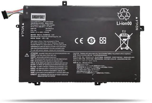 Main image of L17L3P52 L17C3P52 L17M3P54 Battery Replacement for Lenovo ThinkPad L480 L490 L580 L590 L14 L15 L14 Gen 2 L15 Gen 2 Series SB10T83139 5B10W13896 SB10K97612 01AV465 L17M3P53 L17C3P52 11.1V 45Wh 4120mAh