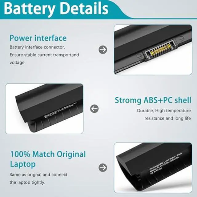 Alt view image 3 of 5 - 2025 New 45Wh PA5185U-1BRS Laptop Battery Replacement for Toshiba Satellite C50 C55 C55D C55T L55 L55D L55T C55-B5200 C55D-B5310 C55-B5300 C55-B5270 for PA5195U-1BRS PA5186U-1BRS PA5184U-1BRS 2800 mah