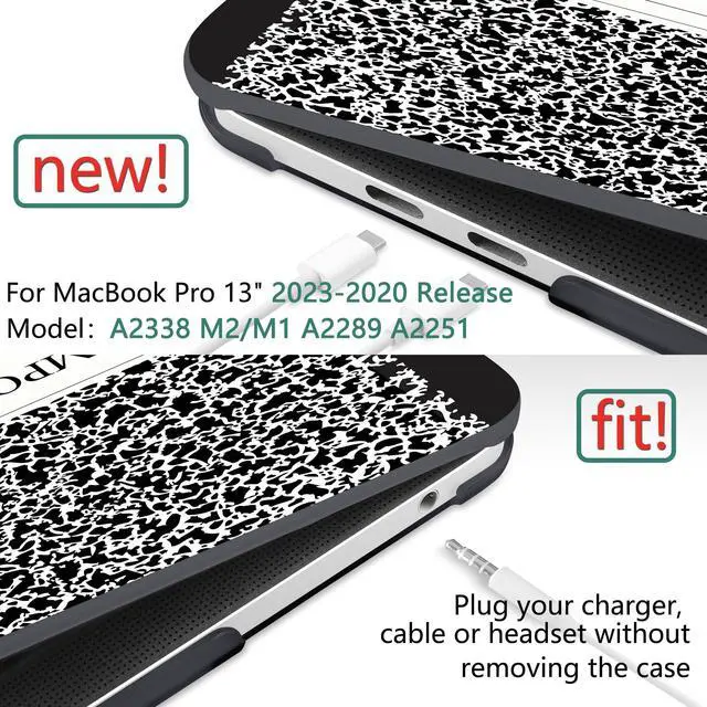 Alt view image 2 of 5 - Dongke MacBook Pro 13 inch Case Model A2251/A2289 2020 Released, Plastic Hard Shell Case Cover for MacBook Pro 13 inch with Retina Display & Touch Bar Fits Touch ID (Composition Book)