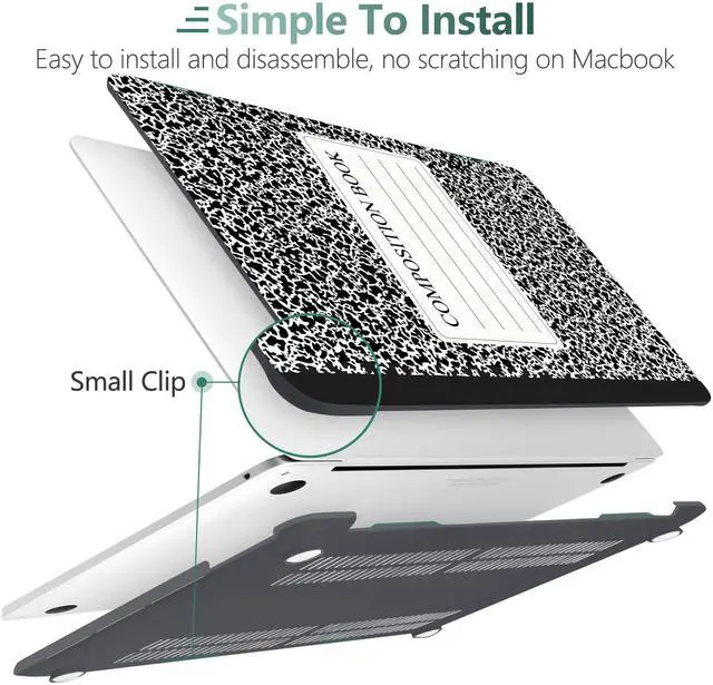 Alt view image 3 of 5 - Dongke MacBook Pro 13 inch Case Model A2251/A2289 2020 Released, Plastic Hard Shell Case Cover for MacBook Pro 13 inch with Retina Display & Touch Bar Fits Touch ID (Composition Book)