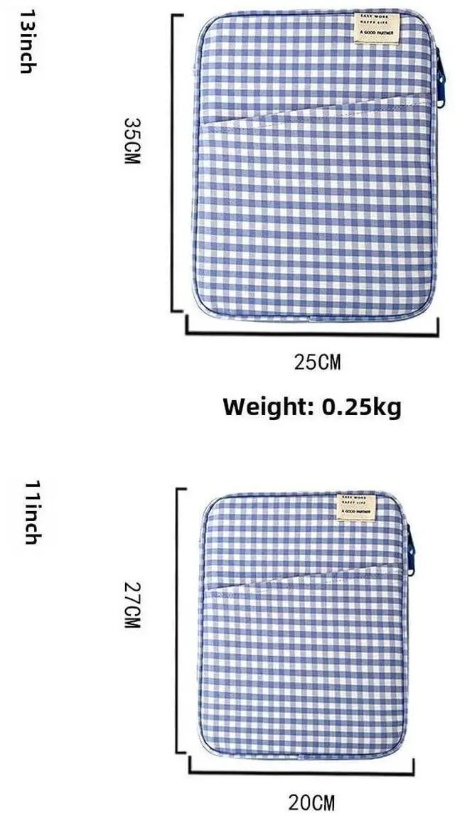 Alt view image 3 of 5 - Donloise 11-13Inch Cute Puffy Laptop Sleeve Fairycore Carrying Laptop Bag Cover Kawaii Tablet Liner Pouch Cottagecore Office Accessories (13inch,Blue)