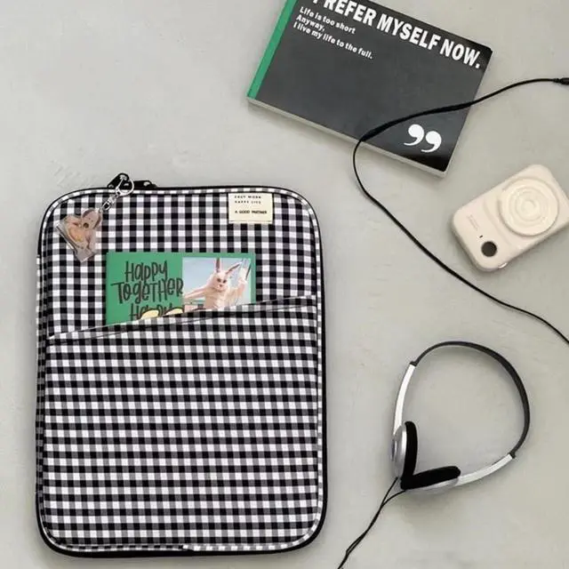 Alt view image 5 of 5 - Donloise 11-13Inch Cute Puffy Laptop Sleeve Fairycore Carrying Laptop Bag Cover Kawaii Tablet Liner Pouch Cottagecore Office Accessories (13inch,Blue)