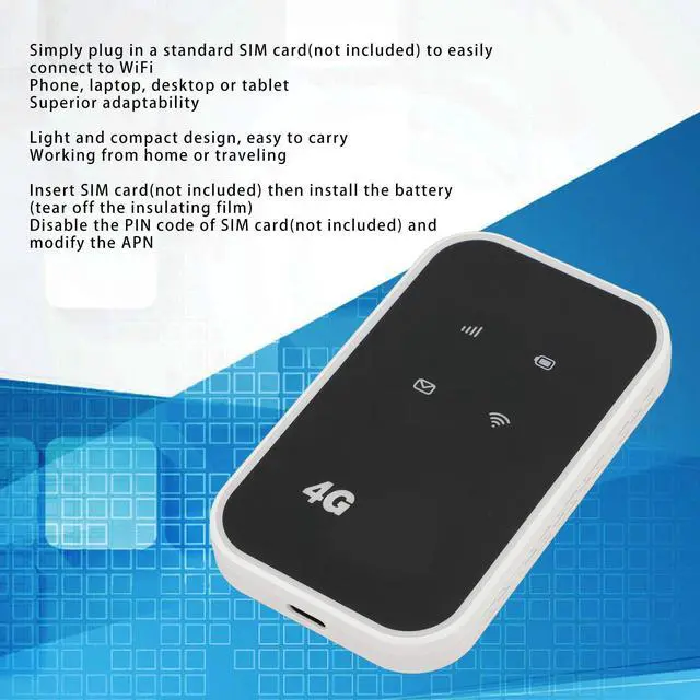 Alt view image 2 of 5 - Travel Router for Car, 4G LTE Mobile Sim Card Router, Travel Portable Modem Router 300Mbps Car Hotspot 2.4G Frequency for Europe Asia