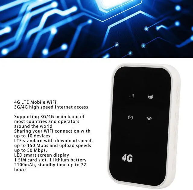 Alt view image 3 of 5 - Travel Router for Car, 4G LTE Mobile Sim Card Router, Travel Portable Modem Router 300Mbps Car Hotspot 2.4G Frequency for Europe Asia