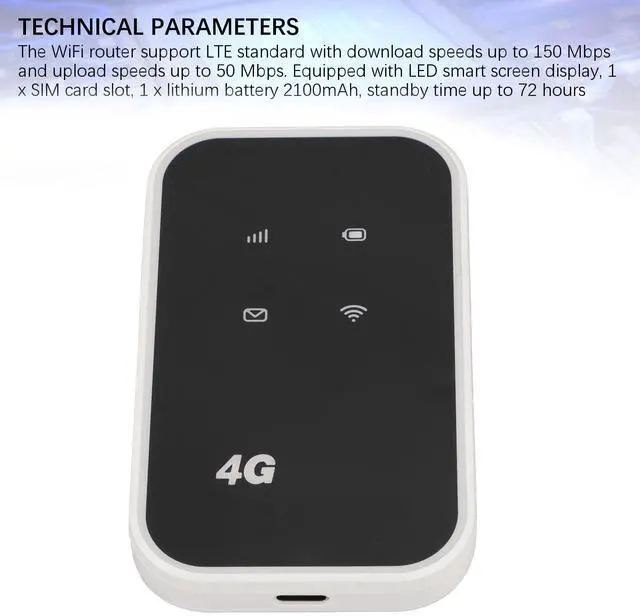 Alt view image 5 of 5 - Travel Router for Car, 4G LTE Mobile Sim Card Router, Travel Portable Modem Router 300Mbps Car Hotspot 2.4G Frequency for Europe Asia