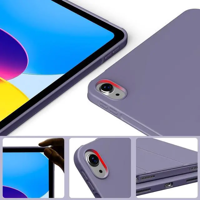 Alt view image 4 of 5 - DuraSafe Cases for iPad 8.3 Inch Mini 6 Gen 2021 [ Mini 6th Gen ] A2567 A2568 A2569 MK7M3LL/A MLWL3LL/A MK7R3LL/A MK7P3LL/A MK7T3LL/A Full Body Soft Back Cover with Wake/Sleep Feature - Purple