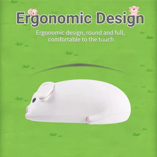 Alt view image 5 of 5 - Dtobhars Bluetooth Mouse, 2.4G Mice Cute Cartoon Pig Dual Mode (Bluetooth or 2.4 GHz Receiver) Computer Mouse 1200DPI Silent Clisks for Laptop/Notebook/iPad/PC/Mac/Chromebook Office Home(White)