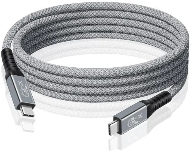 Main image of Duttek Thunderbolt 4 Cable 6 FT/2M [240W/40Gbps/8K] USB C Thunderbolt Cable, USB C Male to Male Cord for Thunderbolt 4/3, MacBook, iPad,laptops, PCs (Nylon Braided)