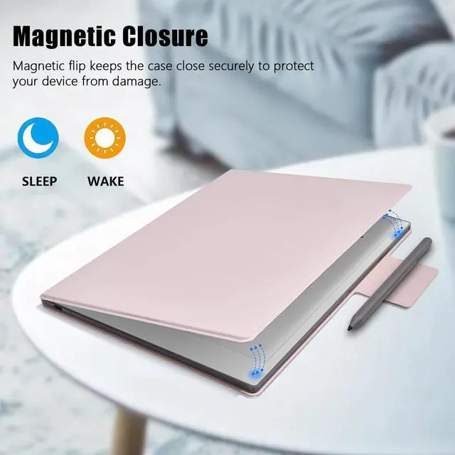 Alt view image 3 of 5 - E NET-CASE Case for Remarkable Paper Pro, Premium PU Leather Book Folio with Pen-Buckle, Lightweight Magnetic Case with Auto Sleep/Wake for Remarkable Paper Pro 11.8" 2024 Released (Pink)