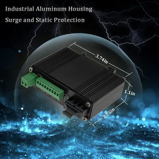 Alt view image 3 of 5 - Elenzk Industrial Grade Serial RS232 RS485 RS422 to Fiber Converter Bi Directional High Black