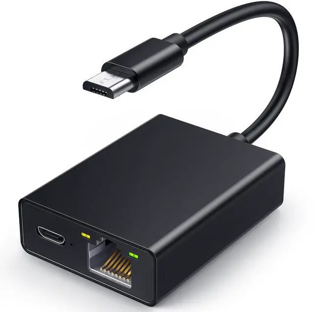 Alt view image 2 of 5 - ELECTOP Ethernet Adapter for Fire TV Stick, Micro USB to RJ45 Ethernet Network Adapter Compatible with 4K Fire Stick,Chromecast Google Home Mini and More Streaming TV Sticks with HDMI Cable