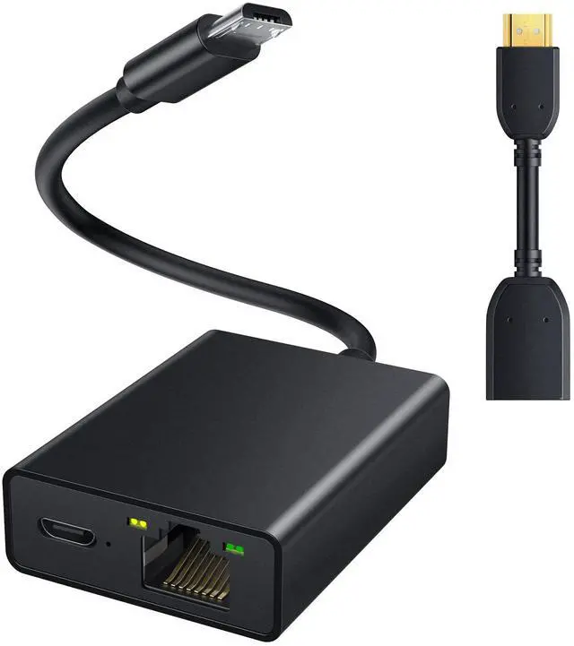 Alt view image 3 of 5 - ELECTOP Ethernet Adapter for Fire TV Stick, Micro USB to RJ45 Ethernet Network Adapter Compatible with 4K Fire Stick,Chromecast Google Home Mini and More Streaming TV Sticks with HDMI Cable