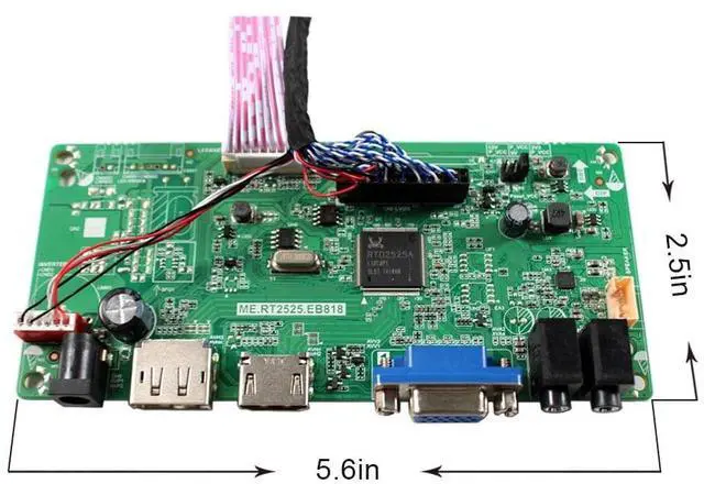 Alt view image 4 of 4 - FanyiTek VGA DP LVDs Controller Board for 15.6" 17.3" 1920x1080 40pin B156HW02 LP156WF1 N156HGE-L11 LP173WF1 B173HW01 N173HGE-L21 LCD Screen