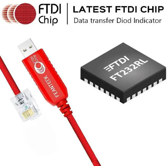 Alt view image 4 of 5 - Feanteek USB to RJ12 Skywatcher Telescope AZGTI Mount/AZGTe Mount PC Connect EQMOD Cable for Replacing The Hand Control Cable(1.8Meters)