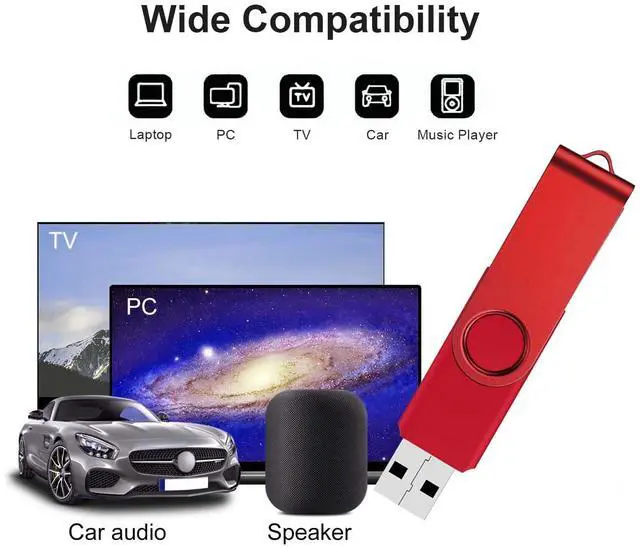 Alt view image 5 of 5 - USB Flash Drive 16GB 10 Pack FEWINA USB 2.0 Flash Drives Bulk 16 GB Thumb Drive Swivel Memory Stick Jump Drive Pen Drive for Storage and Backup(Black and Red,10PCS 16GB)