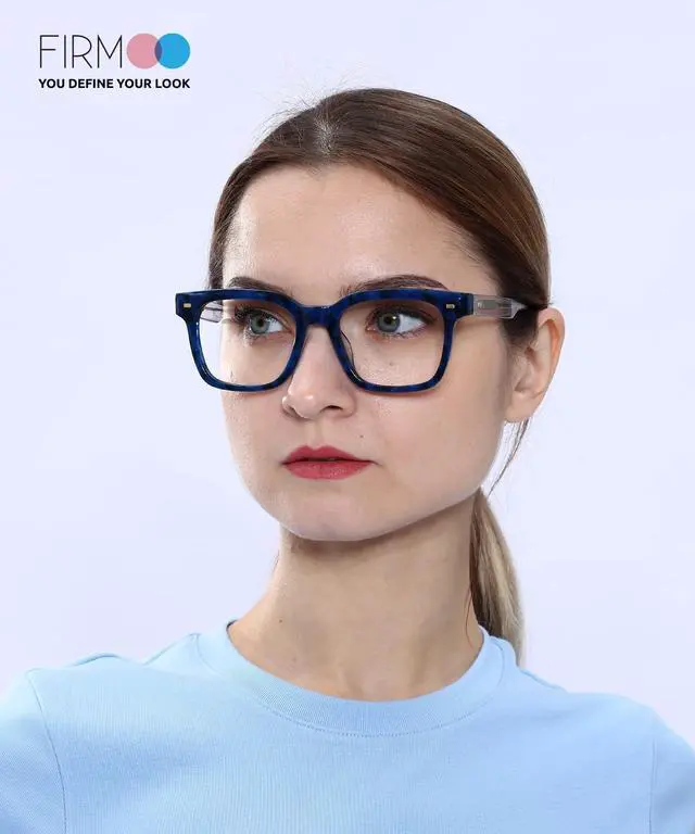 Alt view image 2 of 5 - Firmoo Oversized Blue Light Blocking Glasses Unisex Acetate Frame Anti Eyestrain UV Protection Computer Gaming Glasses Black