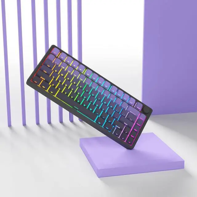 Alt view image 4 of 5 - FLAMING SKOUL Side Printed Keycap Set - Gradient 136 Key, Double Shot Shine Through Custom Keycaps, Custom Keyboard Keycaps Set, OEM Cherry MX Mechanical Keyboard (Deep Purple)