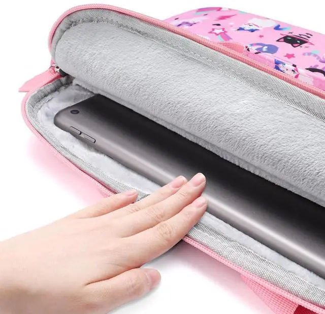 Alt view image 5 of 5 - Foxstory Kids Tablet Case for Girls, Kids Tablet Bag Sleeve for Fire HD 10, HD 8, 7 Kindle, Cat Pink