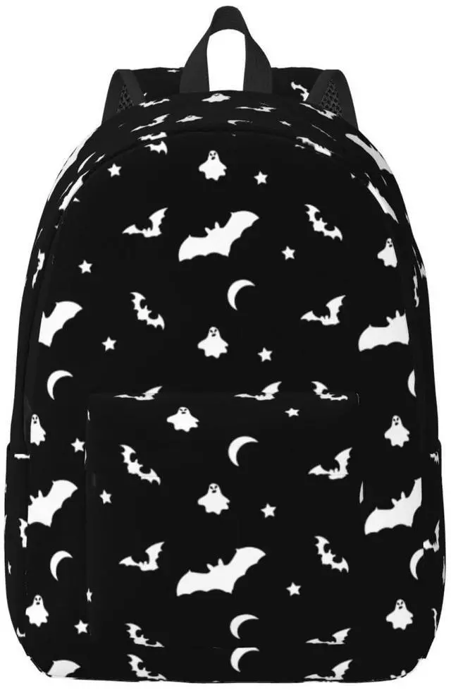 Main image of FYCFSLMY Halloween Goth Bats and Moon Backpack with Adjustable Straps, Suitable for Travel Picnics Activities