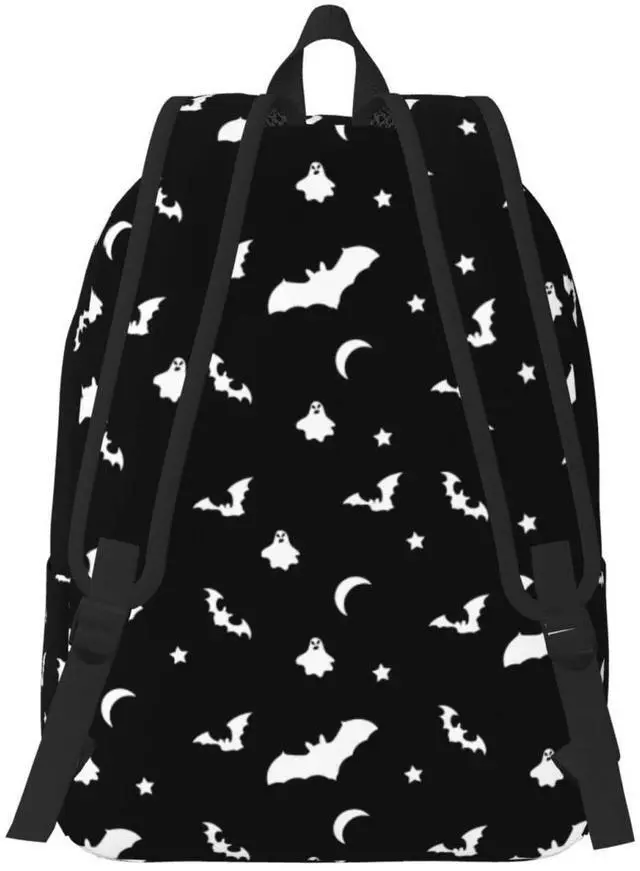 Alt view image 3 of 5 - FYCFSLMY Halloween Goth Bats and Moon Backpack with Adjustable Straps, Suitable for Travel Picnics Activities