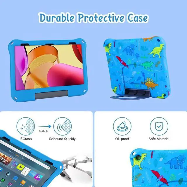 Alt view image 2 of 5 - Fire Max 11 Tablet Case Kids, FunnyWin  Fire Max 11 2023 Case for Kids EVA Fire Max 11 Kid-Proof case with Stand Handle Shockproof Kid-Friendly Durable Case for Boy Girl (Green)