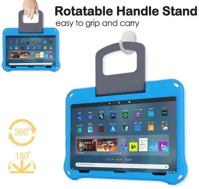 Alt view image 5 of 5 - Fire Max 11 Tablet Case Kids, FunnyWin  Fire Max 11 2023 Case for Kids EVA Fire Max 11 Kid-Proof case with Stand Handle Shockproof Kid-Friendly Durable Case for Boy Girl (Green)