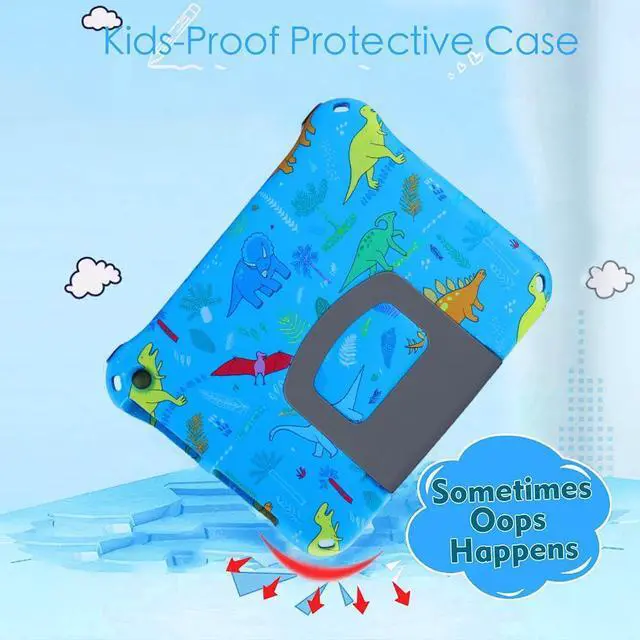 Alt view image 4 of 5 - Fire Max 11 Tablet Case Kids, FunnyWin  Fire Max 11 2023 Case for Kids EVA Fire Max 11 Kid-Proof case with Stand Handle Shockproof Kid-Friendly Durable Case for Boy Girl (Green)