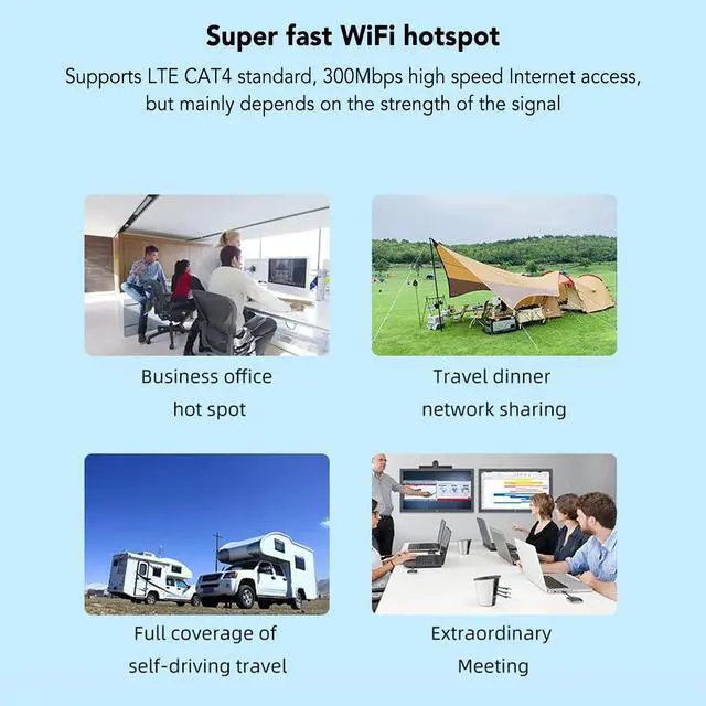 Alt view image 3 of 5 - 4G LTE Mobile Hotspot, Pocket Router with SIM Card Slot, 300Mbps Portable Device for Travel. High Speed Internet Access for Smartphones, Tablets, Laptops up to 10 Users.