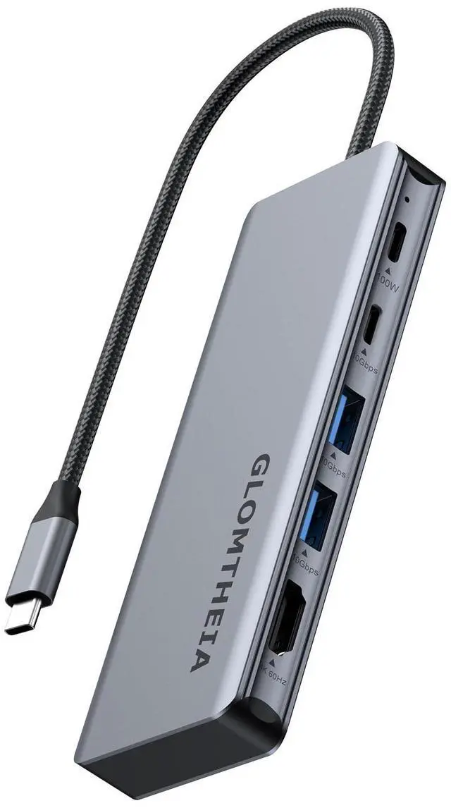 Main image of Glomtheia USB C Hub for MacBook Air/Pro Mac mini Laptop, Multiport Adapter Dongle Dock Docking Station with M.2 NVMe SSD Enclosure, 4K60Hz HDMI, USB 3.2 Gen 2, 100W Pass-Through Charging