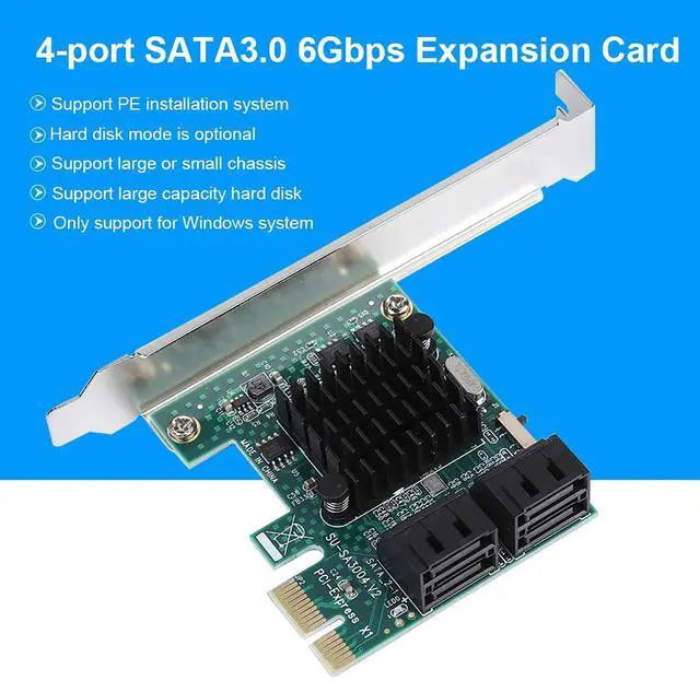 Alt view image 2 of 5 - GOTOTOP PCI Express SATA Controller, 4-Port PCIe Card, PCIe Expansion Card Adapter 6G, Compatible with Desktop, Laptop, XP, 2003, Vista, 7, 8, 10 (32/64 bit), Part Number: SA3004