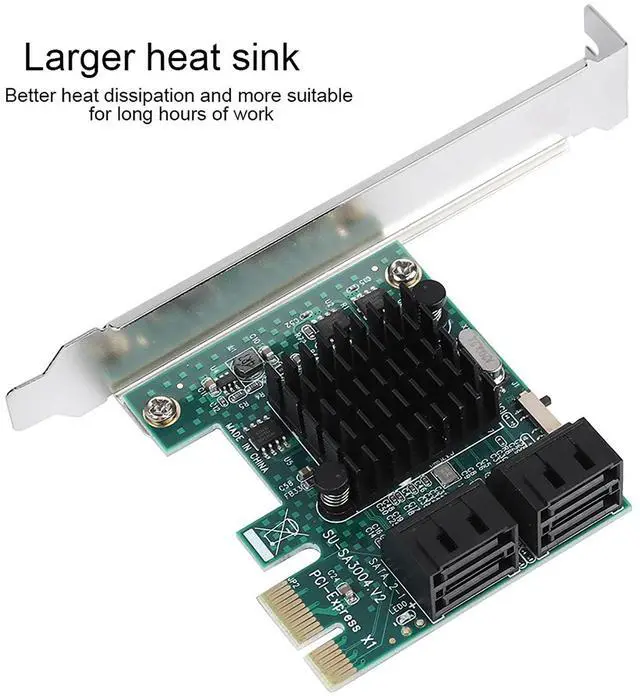 Alt view image 5 of 5 - GOTOTOP PCI Express SATA Controller, 4-Port PCIe Card, PCIe Expansion Card Adapter 6G, Compatible with Desktop, Laptop, XP, 2003, Vista, 7, 8, 10 (32/64 bit), Part Number: SA3004