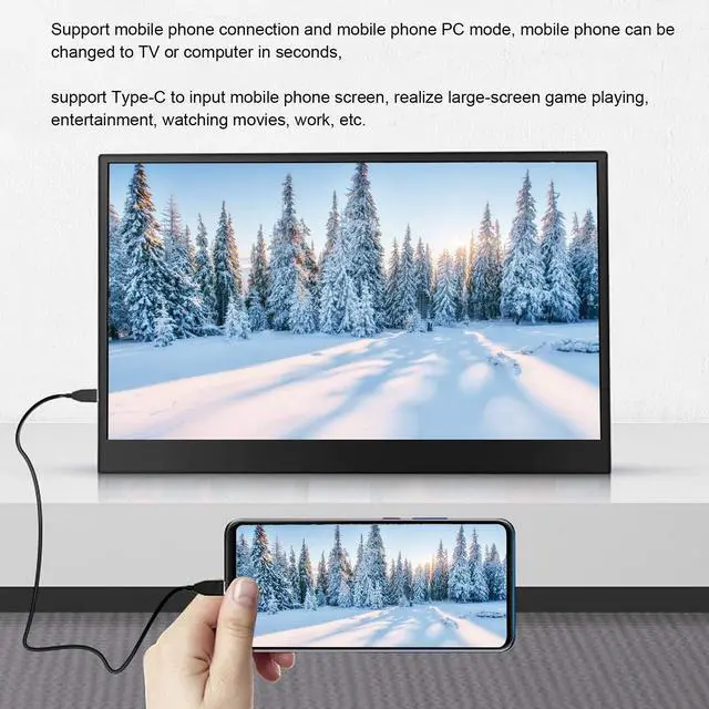 Alt view image 2 of 5 - Portable Monitor, 15.6 Inch Full HD Computer Display, Portable Display Game Console Computer Type?c Split Screen 1080P