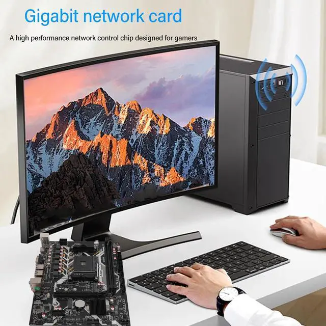 Alt view image 4 of 5 - ATX Gaming Motherboard, 4K Video Output, M.2 Port, 6 Channel Sound Card, AM4 All Series CPU, ATX Gaming PC Motherboard