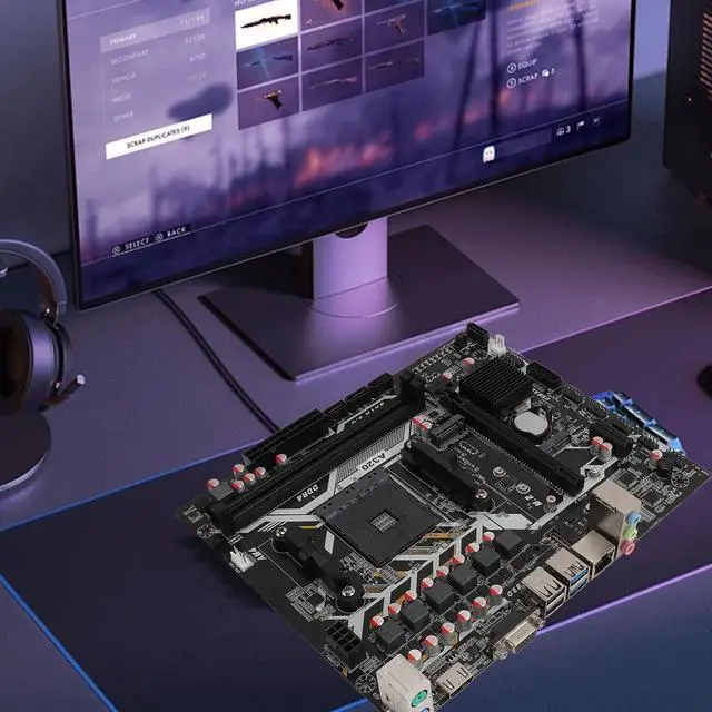 Alt view image 2 of 5 - ATX Gaming Motherboard, 4K Video Output, M.2 Port, 6 Channel Sound Card, AM4 All Series CPU, ATX Gaming PC Motherboard