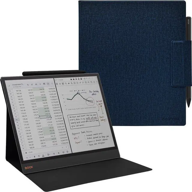 Main image of GOVTVA Magnetic Stand Case for Onyx Boox Tab X C 13.3 Color/Boox Note Max 13.3 (2025/2024 Released) Ultra-Thin Lightweight Leather Cover with Magnetic Pen Buckle, Auto Sleep/Wake (Cloth Bark Blue)