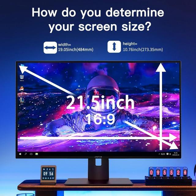 Alt view image 3 of 5 - 21.5 Inch Magnetic Hanging Computer Privacy Screen for 16:9 Widescreen Monitor, Removable Privacy Screen Anti Glare Blue Light Computer Screen Privacy Shield, Anti-Scratch