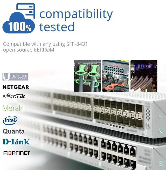 Alt view image 4 of 5 - H!Fiber 10 Pack SFP+ Cable, 10G SFP+ DAC, 0.5m, Passive Direct Attach Copper Twinax Cable for Cisc SFP-H10GB-CU0.5M, Ubiquiti UniFi UC-DAC-SFP+, TP-Link, Meraki, Mikrotik, Intel, Fortinet, Netgear