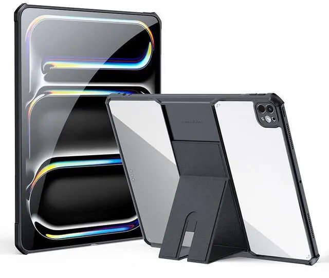 Main image of Clear Case for iPad Pro 11 (M4) 2024 Case with Stand, iPad Pro 11 Inch Transparent Case Back Cover Kickstand Slim Light Drop Safe