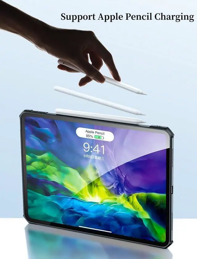 Alt view image 4 of 5 - Clear Case for iPad Pro 11 (M4) 2024 Case with Stand, iPad Pro 11 Inch Transparent Case Back Cover Kickstand Slim Light Drop Safe